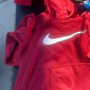 Nike Crimson Hoodie with White Swoosh